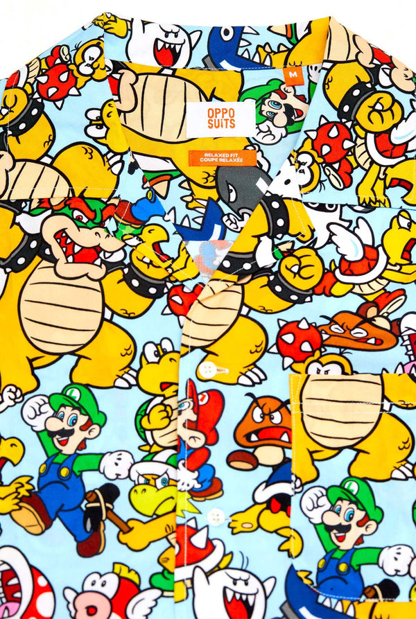 Hawaiihemd mit Super Mario Icons