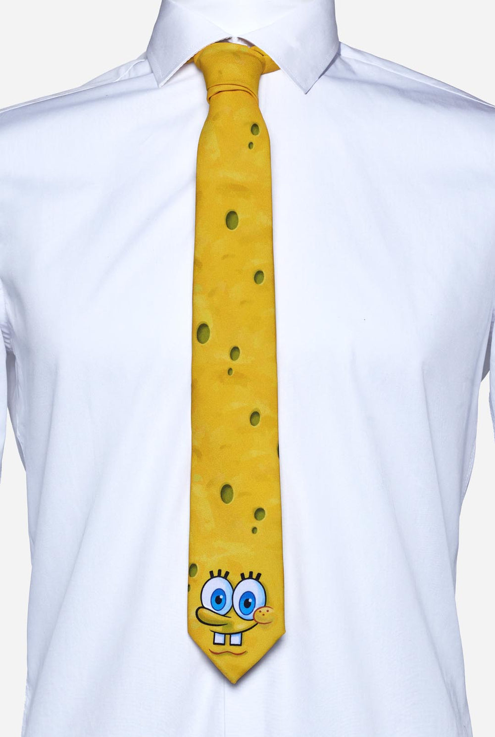 Gelbe Krawatte mit SpongeBob-Gesichtsaufdruck