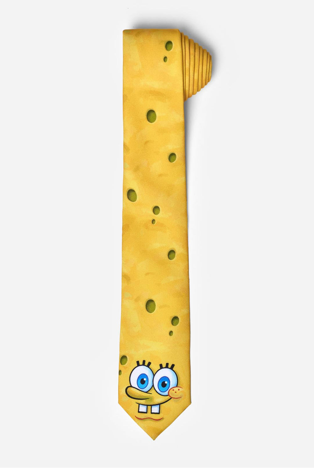 Gelbe Krawatte mit SpongeBob-Gesichtsaufdruck