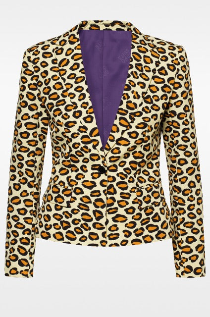 Blazer mit Jaguar-/Leoparden-Print