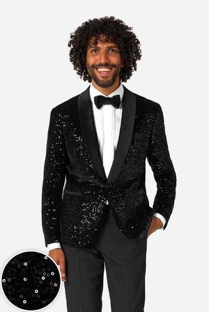 Dinner Jacket - Black Sequins
