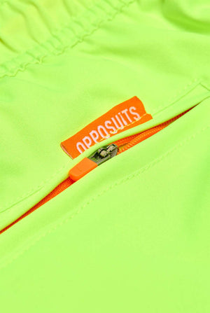 Neongrüne Badehose für Männer, Nahaufnahme