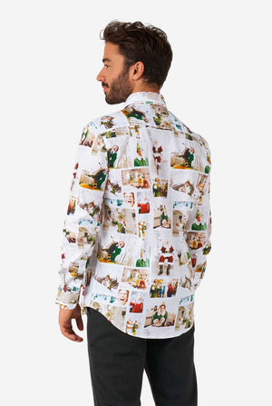 Mann trägt Elf Weihnachten Themen Herren Shirt