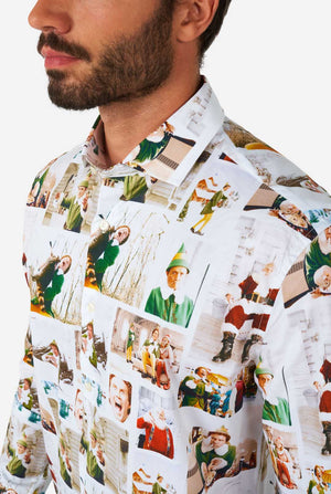 Mann trägt Elf Weihnachten Themen Herren Shirt