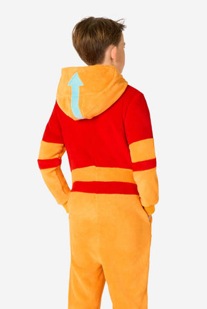 Kind trägt Avatar Aang Onesie