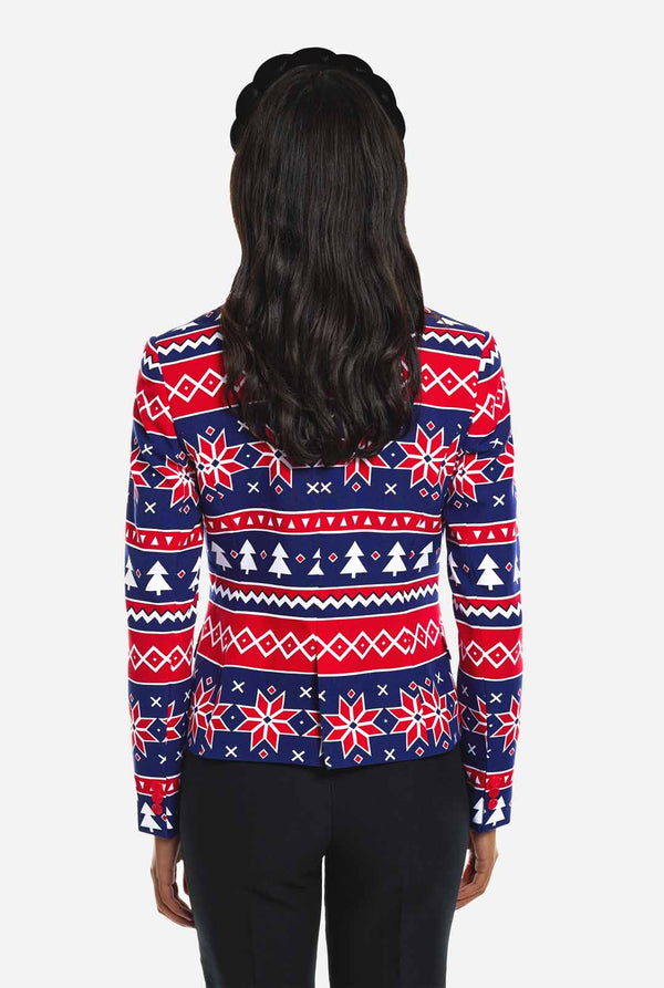 Damen trägt Nodic Noelle Blazer, Blick von hinten