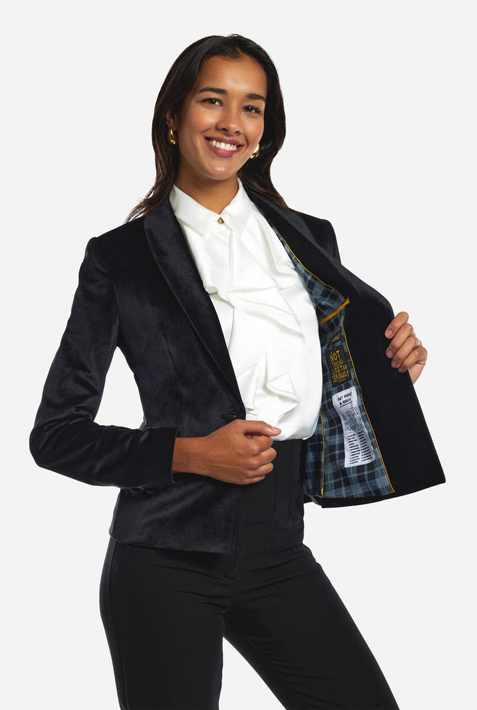 Damen trägt Dinner Jacket Black Blazer