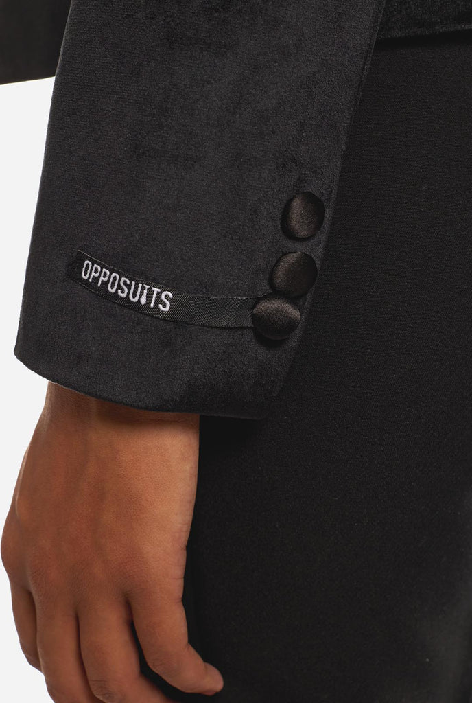 Damen trägt Dinner Jacket Black Blazer, Nahaufnahme Ärmel