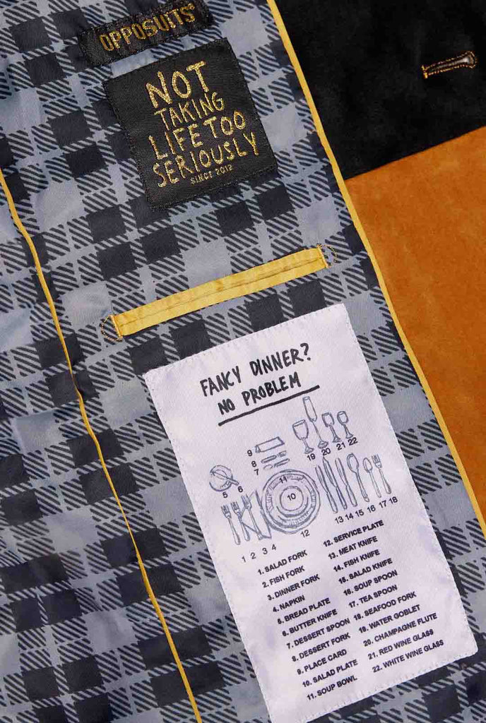 Damen trägt Dinnen Jacket Gold Blazer, Innenseit von Blazer