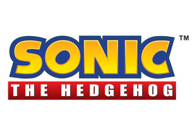 Sonic the Hedgehog-Logo mit buntem Text auf grünem Hintergrund
