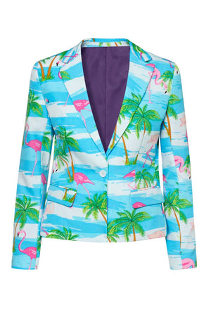 Sommerblazer mit tropischem Flamingo -Druck