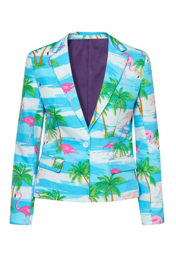 Sommerblazer mit tropischem Flamingo -Druck