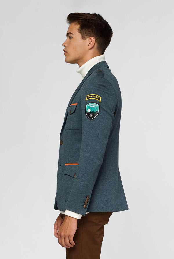 Grüner Park Ranger Jacke vom Mann getragen, Blick auf der Seite