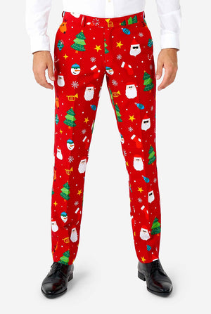 Mann, der roten Weihnachts Hose trägt, teil von Anzug