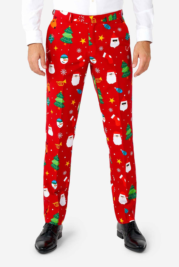 Mann, der roten Weihnachts Hose trägt, teil von Anzug