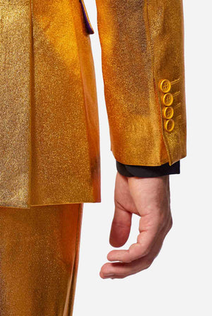 Gold Herrenpartyanzug vom Mann, Ärmel Nahaufnahme