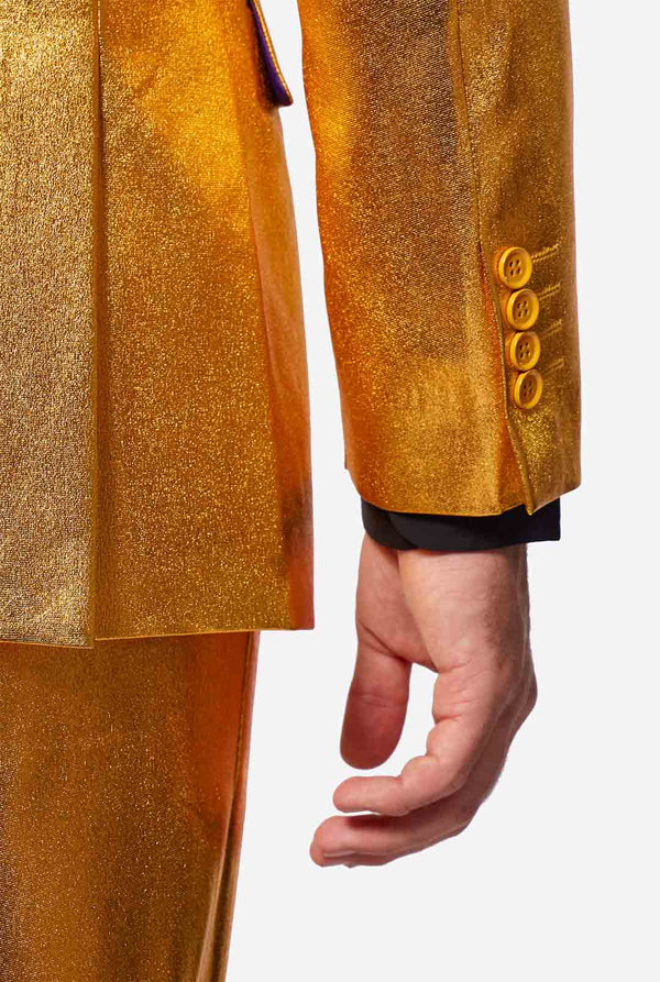 Gold Herrenpartyanzug vom Mann, Ärmel Nahaufnahme