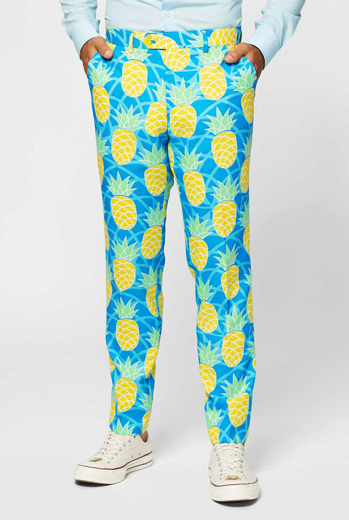 Ananas Hose mit leuchtenden Farben von Man getragen, teil von die Anzug