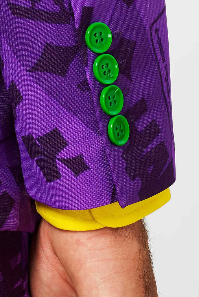 Der Joker -lila Anzug von Mann getragen, Nahaufnahme Ärmel