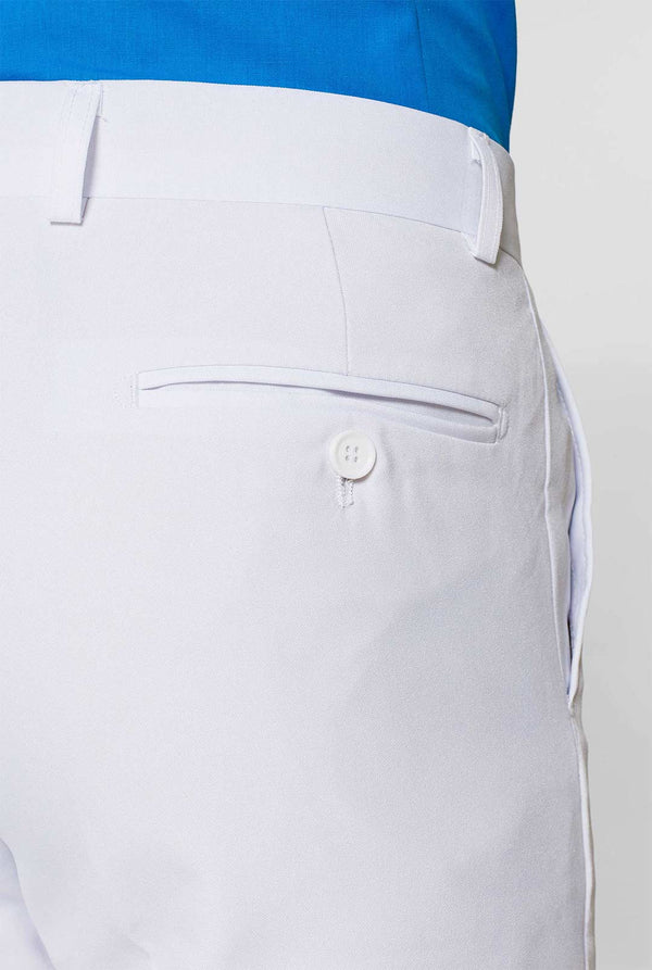 Weißen Anzug vom Mann getragen, Nahaufnahme Hose