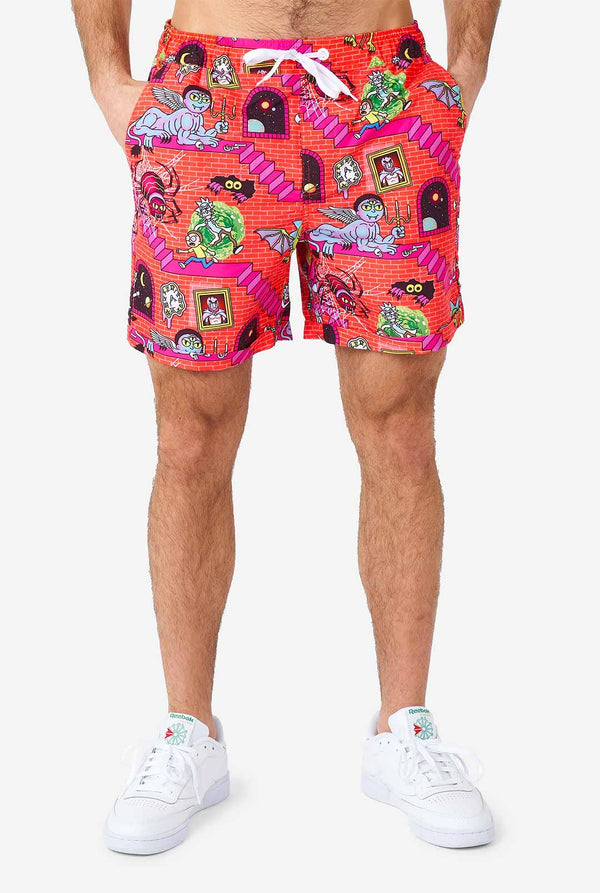 Mann, der Sommer short trägt, mit Rick und Morty Print