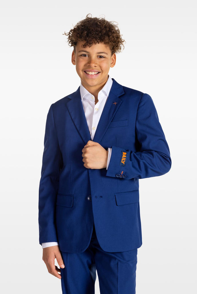 Teen wearing OppoSuits Daily blue teen boys suit